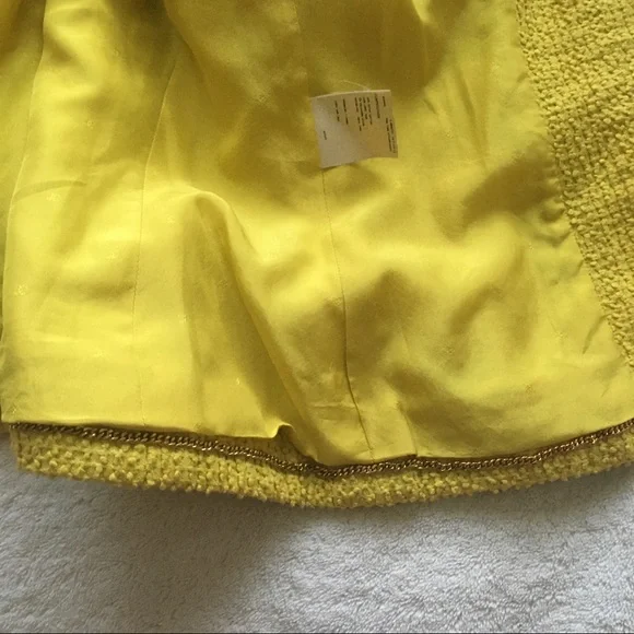 Sold! Vintage Chanel 1994 yellow scoubidou trim jacket and skirt suit - Picture 9 of 17